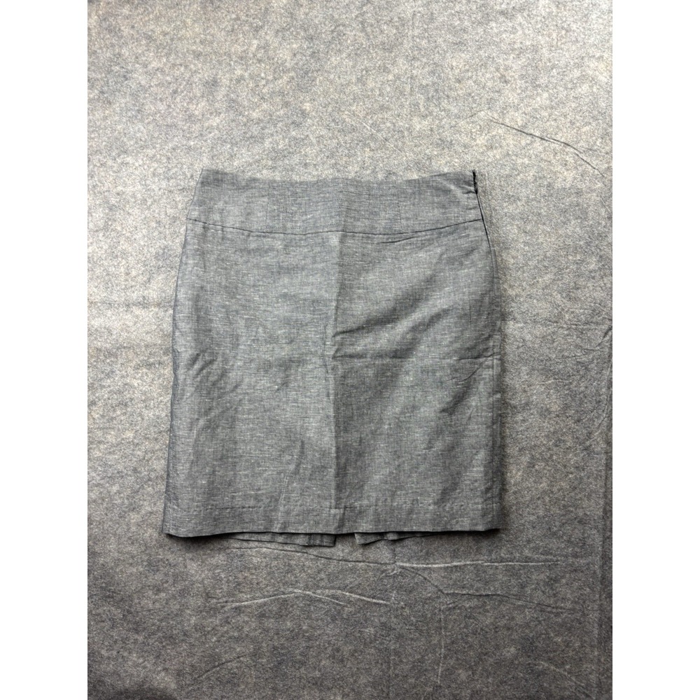 Banana Republic Skirt Womens 12 Gray Linen Blend Mini Pencil Office Work Career